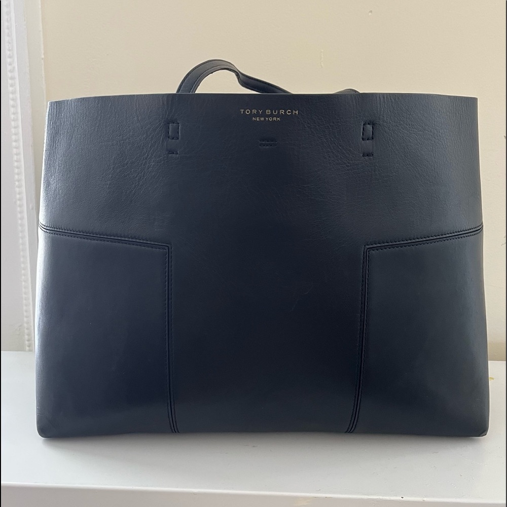 Tory Burch Perry Leather Shopper Tote Bag with Clutch